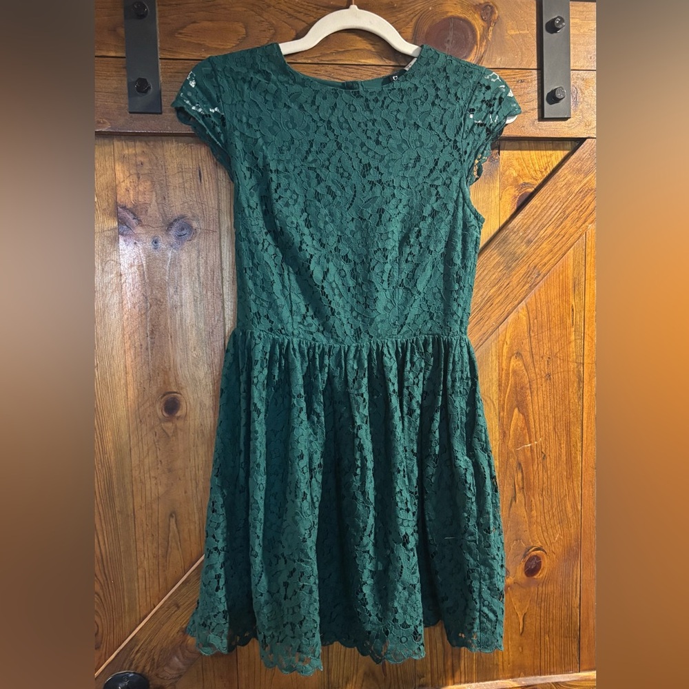 H&M Green Fit and Flare Dress